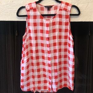 Banana Republic Red Ginham Tank Button up